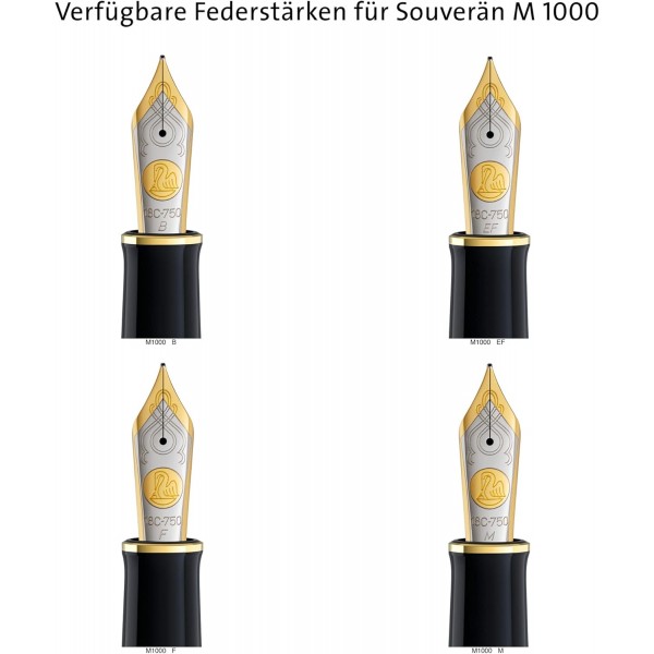 Pelikan Souverän 1000 만년필, 블랙, 펜촉 B(브로드), 선물 케이스에 담긴 고품질 피스톤 필러, 987404