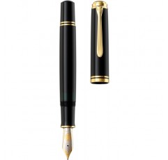 Pelikan Souverän 1000 만년필, 블랙, 펜촉 B(브로드), 선물 케이스에 담긴 고품질 피스톤 필러, 987404