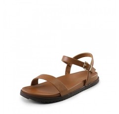 DREAM PAIRS 여성용 귀여운 오픈 토우 원 밴드 아치 서포트 여름용 컴포트 플랫 샌들