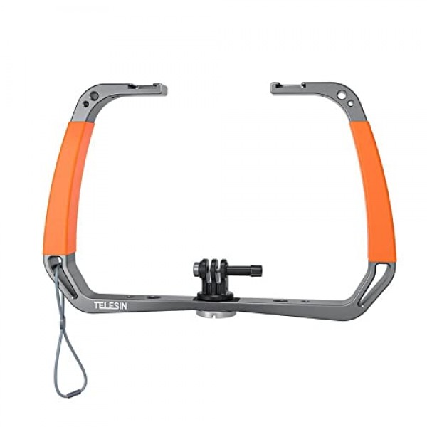 TELESIN 향상된 다이빙 장비 GoPro Max Hero 용 핸드 헬드 비디오 다이빙 라이트 안정기 트레이 11 10 9 8 7 6 5 Insta360 DJI Osmo Action 4 Action 3 Pocket 2 수중 스노클링 스쿠버 액세서