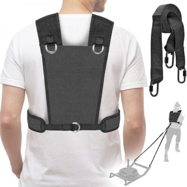 피트니스 저항을 위한 Dolibest 썰매 하네스, 썰매 당김 하네스, 저항 훈련을 위해 조정 가능한 내구성과 편안함