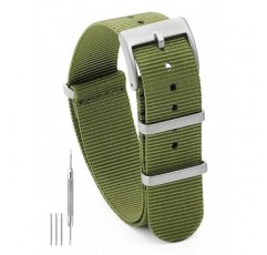 스테인레스 스틸 버클이 있는 18mm 20mm 22mm 시계 밴드, 남성용 및 여성용 방수 나일론 시계 스트랩