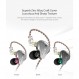 NEX KZ ZSX 5BA + 1DD 6 드라이버 하이브리드 IEM HiFi 인 이어 헤드폰, 아연 합금 페이스 플레이트 0.75mm 2 극 분리형 소음 차단 헤드폰