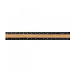 Midori 42270006 알루미늄 및 목재 자, 5.9인치(15cm), 검정색
