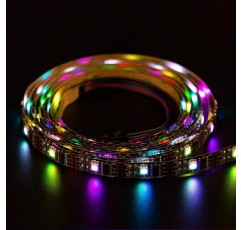 BTF-LIGHTING 개별 주소 지정이 가능한 WS2801 조명 LED 스트립 5050 SMD RGB 32LED/m 3M 9.8피트 96LED IP30 비 방수 블랙 PCB 픽셀 라이트 DC5V 4PIN 거실 침실 주방 DIY 장식용 9.8피트 Ip30 