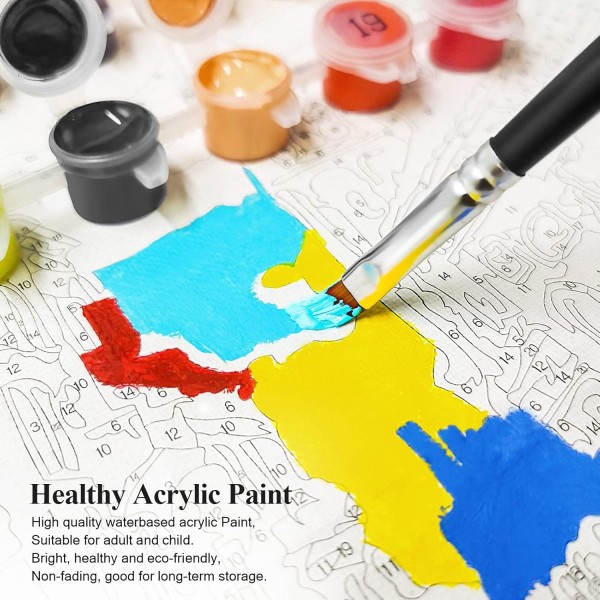 Bougimal Paint by Numbers Adult Landscape With Frames 포함 브러시 및 아크릴 페인트 - 40 x 50 cm Old Magic Tree 1 Without Frame