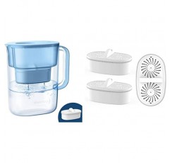 워터드롭 200갤런 긴 수명 Lucid 10컵 정수 필터 투수 및 워터드롭 WD-PF-01A 플러스 교체 필터