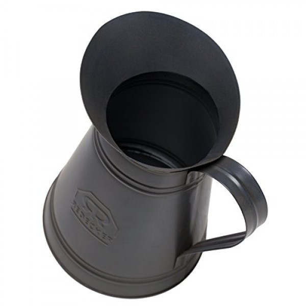 Redecker 다크 코팅 금속 변기 브러쉬 세트, 고급 나일론 변기 브러쉬, 기름칠된 열목 손잡이, 교체 가능한 헤드, 손잡이와 주둥이가 있는 빈티지 디자인, 독일산