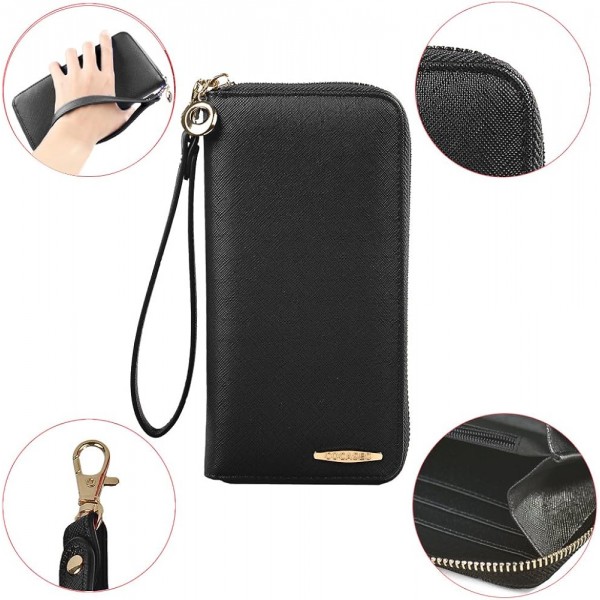 COCASES 지갑 여성 작은 지갑 RFID 보호 지갑 여성 많은 카드 슬롯 M 블랙