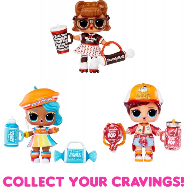 ㅋㅋㅋ. 놀라다! Loves Mini Sweets Deluxe Series 3 - TOOTSIE - 한정판 캔디 테마 인형 3개, 재미있는 액세서리 및 Water Suprise 포함 - 4세 이상 어린이에게 적합한 수집용 인형