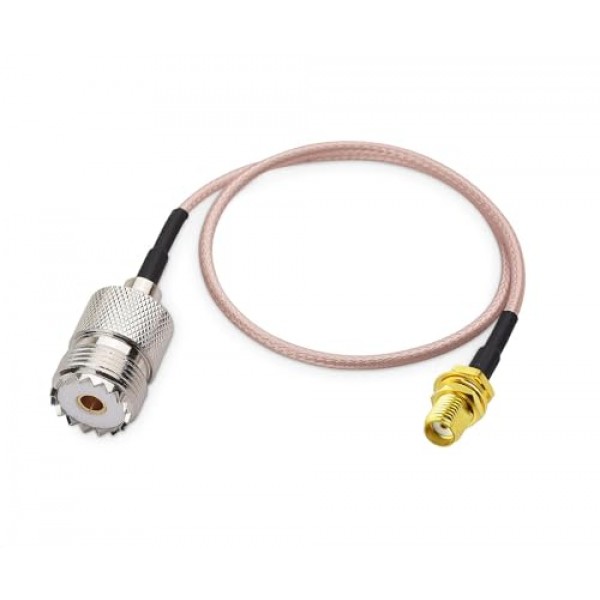 Wouxun Baofeng Quasheng Linton용 휴대용 안테나 케이블 - UHF 베이스 및 모바일 안테나용 어댑터 - SMA 암 - UHF SO-239 암 커넥터 6인치 2개 팩