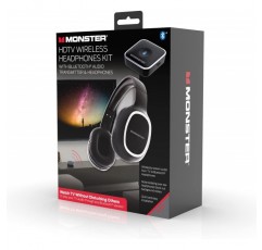 Xtreme 디지털 라이프스타일 액세서리 Monster HDTV 무선 헤드폰 키트, 블루투스 송신기 포함, 블랙