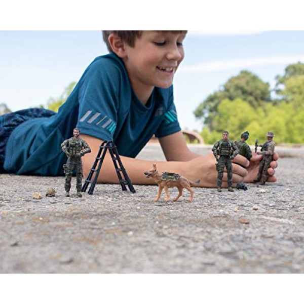 Sunny Days Entertainment 엘리트 포스 육군 레인저 액션 피규어 - 5팩 군용 장난감 군인 플레이 세트 | 사실적인 장비 및 액세서리