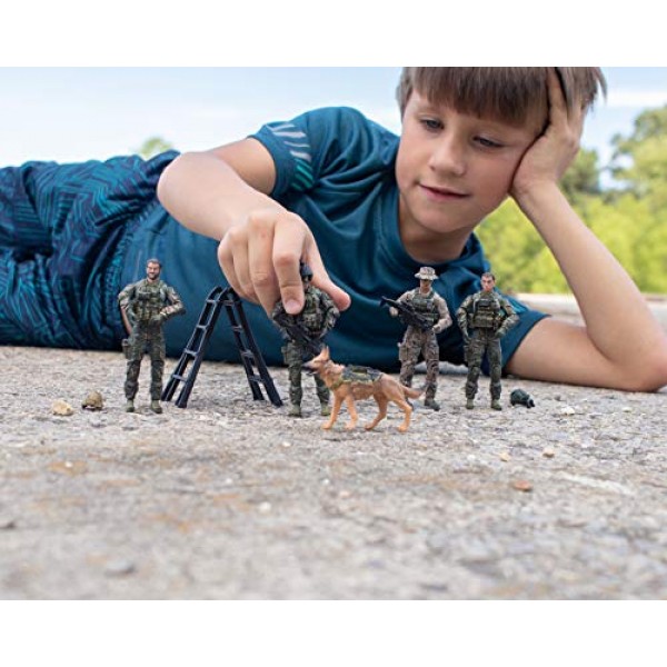 Sunny Days Entertainment 엘리트 포스 육군 레인저 액션 피규어 - 5팩 군용 장난감 군인 플레이 세트 | 사실적인 장비 및 액세서리