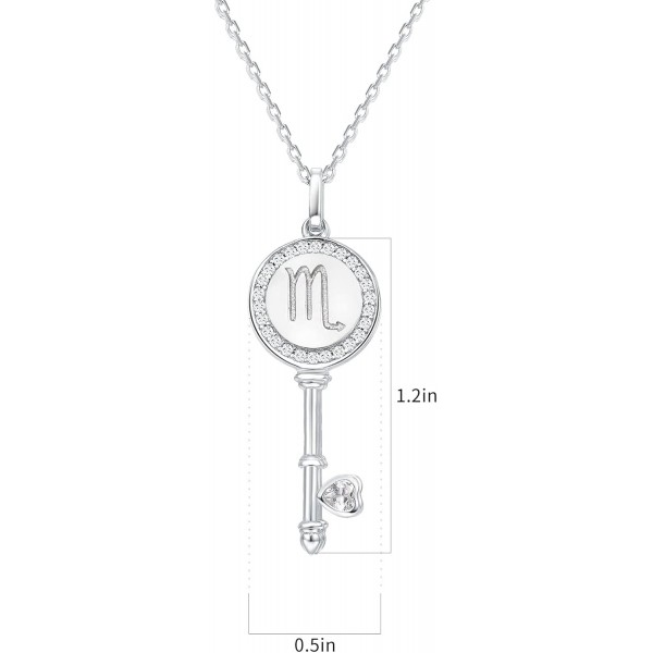 Presentski 별자리 키 펜던트 조디악 목걸이 - 여성을 위한 925 스털링 실버 별자리 목걸이 12 표지판 별자리 점성술 목걸이 여성을 위한 보석 선물 소녀 전갈자리(10월 23일