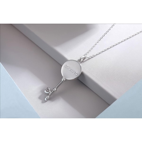 Presentski 별자리 키 펜던트 조디악 목걸이 - 여성을 위한 925 스털링 실버 별자리 목걸이 12 표지판 별자리 점성술 목걸이 여성을 위한 보석 선물 소녀 전갈자리(10월 23일