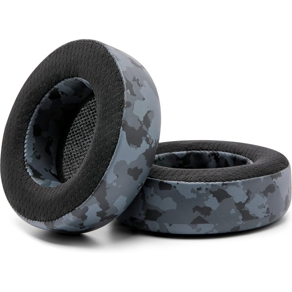 Corsair Virtuoso RGB Wireless, Corsair Virtuoso RGB Wireless XT 및 Corsair Virtuoso Wireless SE와 호환되는 냉각 젤이 있는 WC Freeze Virtuoso 하이브리드 패브릭 교체용 이어 패드 | 블랙 카모