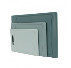 COOK WITH COLOR 도마 세트 - 3개 주방 도마 세트 - 고기, 야채, 과일용 미끄럼 방지 바닥이 있는 대형, 중형 및 소형 도마, 잡기 쉬운 손잡이(민트)