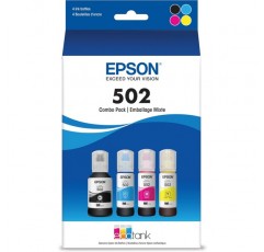 Epson T502 EcoTank 컬러 콤보 팩 자동 정지 잉크병 (ET-2700, ET-2750, ET-3700, ET-3750, ET-4750)
