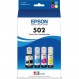 Epson T502 EcoTank 컬러 콤보 팩 자동 정지 잉크병 (ET-2700, ET-2750, ET-3700, ET-3750, ET-4750)
