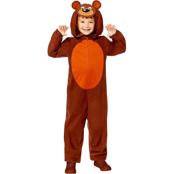 Amscan Childs 올인원 베어 멋진 드레스 동물 의상 Zoo Week 소녀 소년 복장 6-8 년