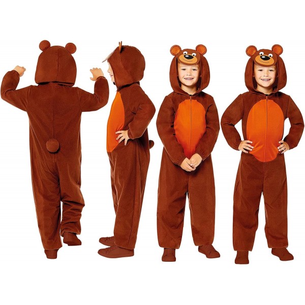 Amscan Childs 올인원 베어 멋진 드레스 동물 의상 Zoo Week 소녀 소년 복장 6-8 년