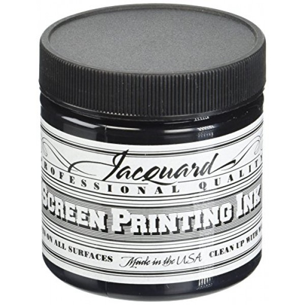 Jacquard 프로페셔널 스크린 인쇄 잉크, 수용성, 4온스 병, 검정색 (117)
