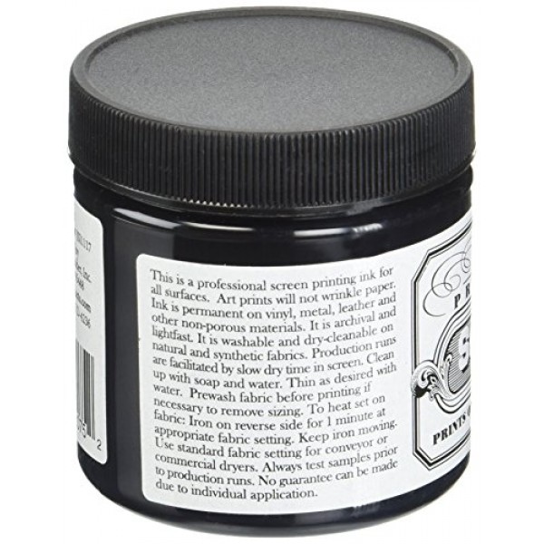 Jacquard 프로페셔널 스크린 인쇄 잉크, 수용성, 4온스 병, 검정색 (117)