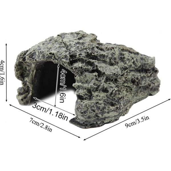 HEEPDD 파충류 테라리움 동굴 장난감, 작은 도마뱀 거북이 양서류 물고기 (소형)를위한 수지 basking 플랫폼 숨겨진 서식지 수족관 테라리움 장식 장식
