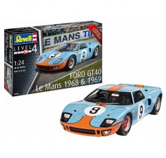 레벨 07696 포드 GT 40 르망 1968 고급 사용자를 위한 자동차 정통 모델 키트, 도색되지 않음