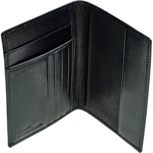 SWISS REIMAGINED 정품 가죽 Euro RIFD 여권 커버 ID 카드 지갑 여행 케이스 선물 상자 - 블랙