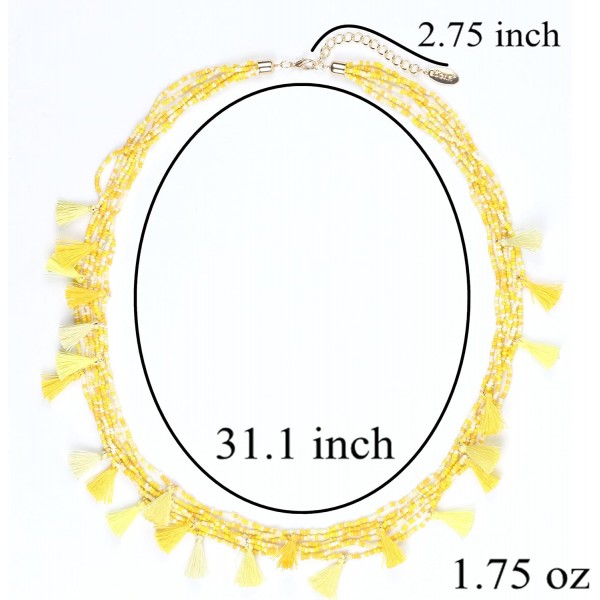 Bocar Long Multiple 6 Strand Handmade Beaded Statement 31