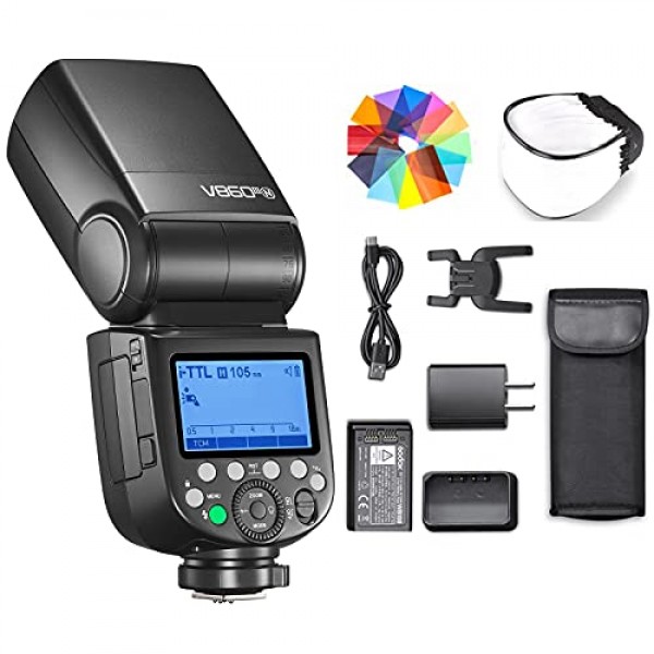 니콘 카메라 플래시 스피드라이트 스피드라이트용 Godox V860III-N 플래시 7.2V/2600mAh 리튬 이온 배터리, 2.4G 무선 HSS 1/8000 1.5초 재활용 시간 10레벨 니콘용 LED 모델링 라이