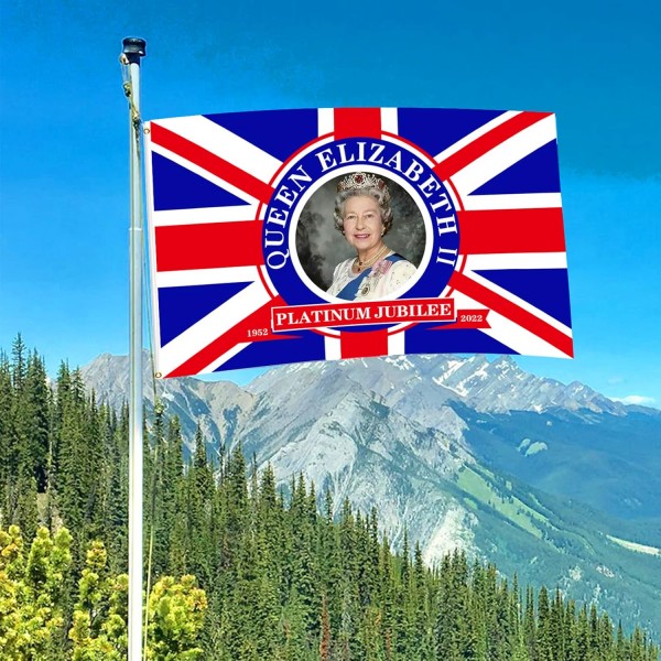 Queens Platinum Jubilee 2022 Union Jack 파티 번들 세트 Wonlonda 파티 팩 10m 멧새 1 큰 깃발 12 손 깃발 30 풍선 GB 영국 파티 70 년 희년 장식에 이상적