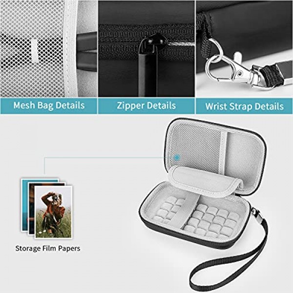 Kodak PRINTOMATIC/Smile/Mini 2 HD/Smile 휴대용 인스턴트 포토 프린터용 Yinke 케이스, 여행용 휴대용 케이스 보호 커버(검은색)