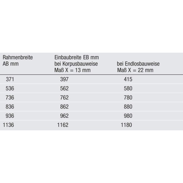 Hettich 9078681 Systema TOP 2000 Quadro Duplex 60, 캐비닛 깊이 400mm, 치수 X = 13mm, 은색