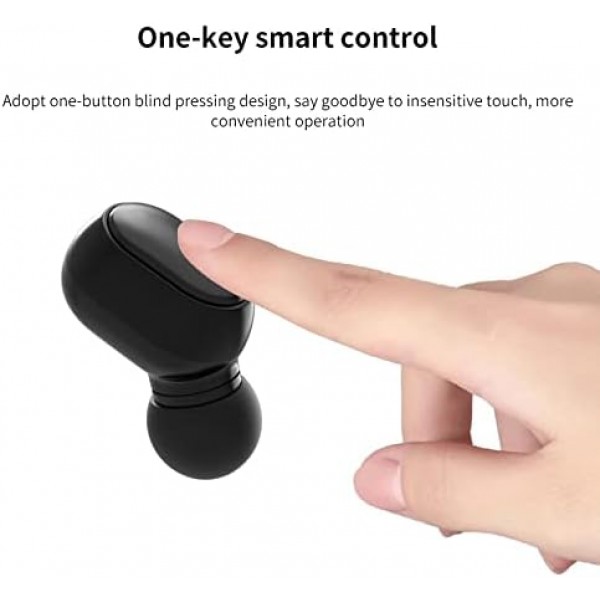 SDFSDF Bluetooth 인이어 헤드폰, 무선 HiFi 스테레오 사운드, 25시간 재생, IPX7 방수 5.0 헤드폰, 터치 컨트롤, 휴대용 충전 케이스, 블랙