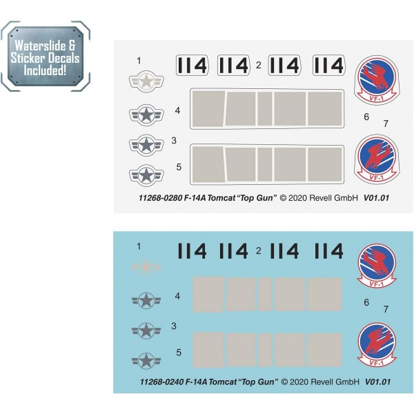 Revell Easy-Click 85-1268 Top Gun Maverick's F-14 Tomcat 1:72 스케일 20피스 스킬 레벨 2 모델 빌딩 비행기 키트