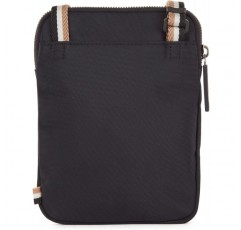 BOSS Mens Catch Phone 파우치 광택 로고가 있는 재활용 나일론 넥 파우치 Size Black