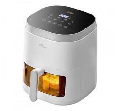 Bear 5L 비주얼 에어 프라이팬, 7가지 프로그램, 오일 프리 워터 미스트 습식 베이킹 1500-1750W, 디지털 디스플레이, LED 터치 스크린, 6인용, 음식 뒤집기 프롬프트가 포함