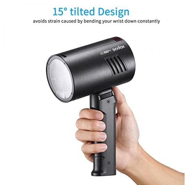 Godox FG-100 플래시 그립, Godox AD100pro, AD200pro, AD300pro 및 기타 플래시/LED 조명과 호환되는 1/4 나사가 있는 휴대용 브래킷 핸들 스피드라이트 홀더 안정기