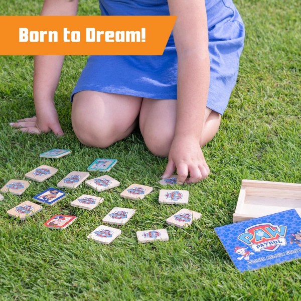 PAW PATROL 1384 나무 메모리 매치 게임, 연령 2세 이상 다색 18개