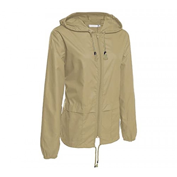 Hount 여성용 경량 후드 레인코트 방수 패커블 액티브 아웃도어 레인 재킷(S-3XL)