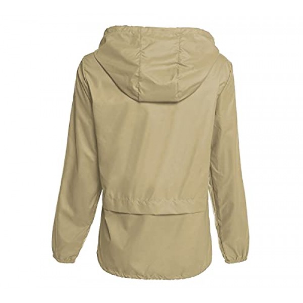 Hount 여성용 경량 후드 레인코트 방수 패커블 액티브 아웃도어 레인 재킷(S-3XL)