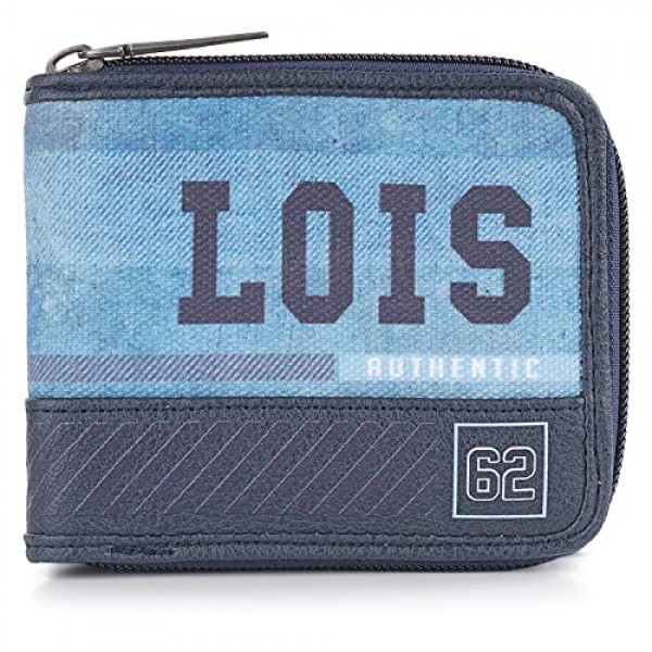Lois - 남아 청소년 스타일 지갑 - 남성용 소형 남성용 지갑 남아 청소년 - 지갑 남아 청소년 RFID 보호 - 블루, 블루