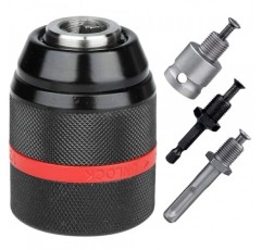 1-13mm 키리스 드릴 척 어댑터 키트 1/2-20UNF(SDS-Plus 생크 포함) 1/4 육각 생크 1/2 소켓 사각 암 어댑터(회전식 해머/임팩트 렌치/임팩트 드라이버에 적합)