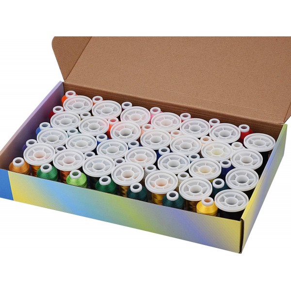 Simthread 자수기 스레드, 63 Brother 색상, 800 미터 스냅 스풀 63 BROTHER 색상