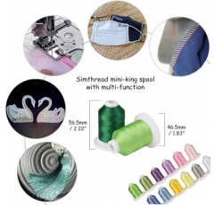 Simthread 자수기 스레드, 63 Brother 색상, 800 미터 스냅 스풀 63 BROTHER 색상