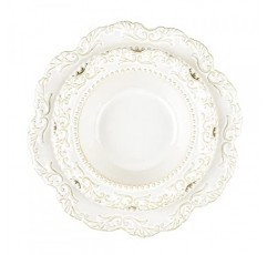 Sungmor 2PC 세라믹 파스타 그릇 세트, 8.5oz 샐러드 그릇 & 15oz 수프 그릇, 아름다운 덩굴 엠보싱 도자기 대형 서빙 그릇, 빈티지 중세 유럽 스타일 넓고 얕은 크고 무거운 