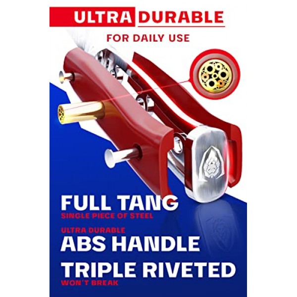 DALSTRONG 나키리 칼 - 6 인치 - 쇼군 시리즈 - 다마스커스 야채 칼 - 일제 AUS-10V 슈퍼 스틸 부엌 칼 - 진공 처리 - 크림슨 레드 ABS 손잡이 - 면도칼 날카로운 부엌 칼 - 칼집 